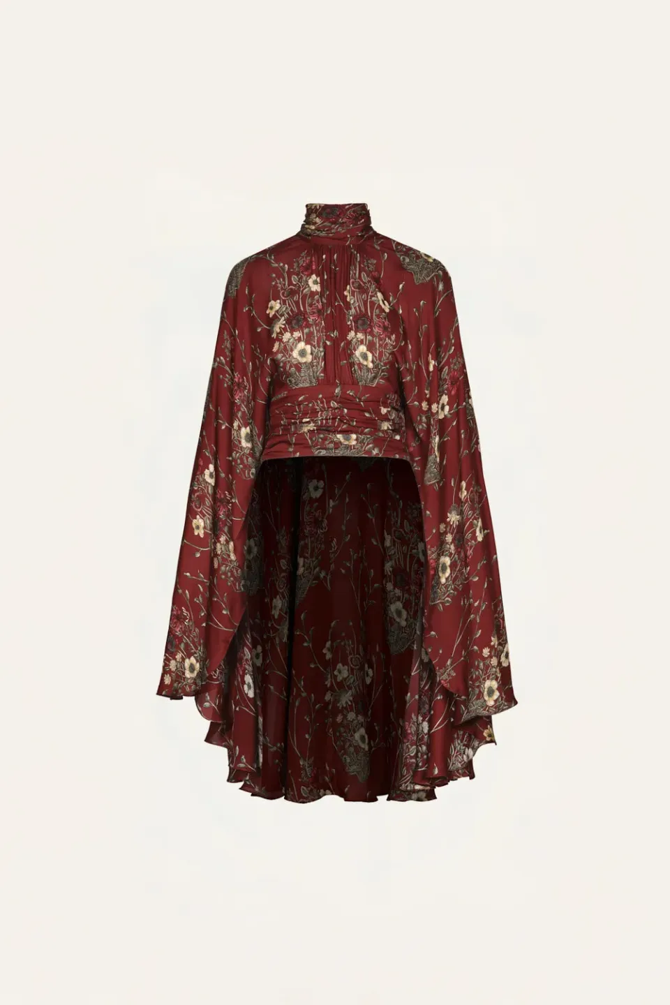 Johanna Ortiz Poetic Garden top seta rosso mantella