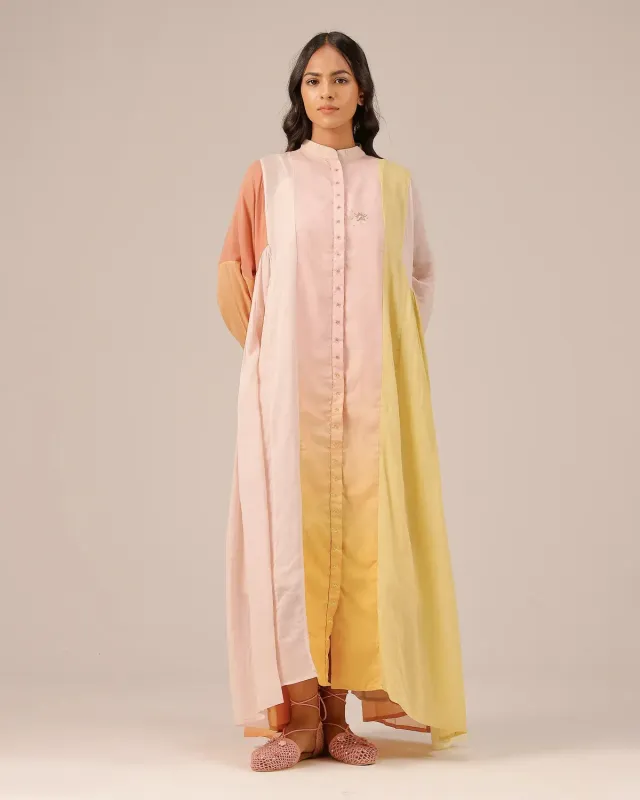 Our Dve Drift Dress abito taglia unica sfumato rosa giallo