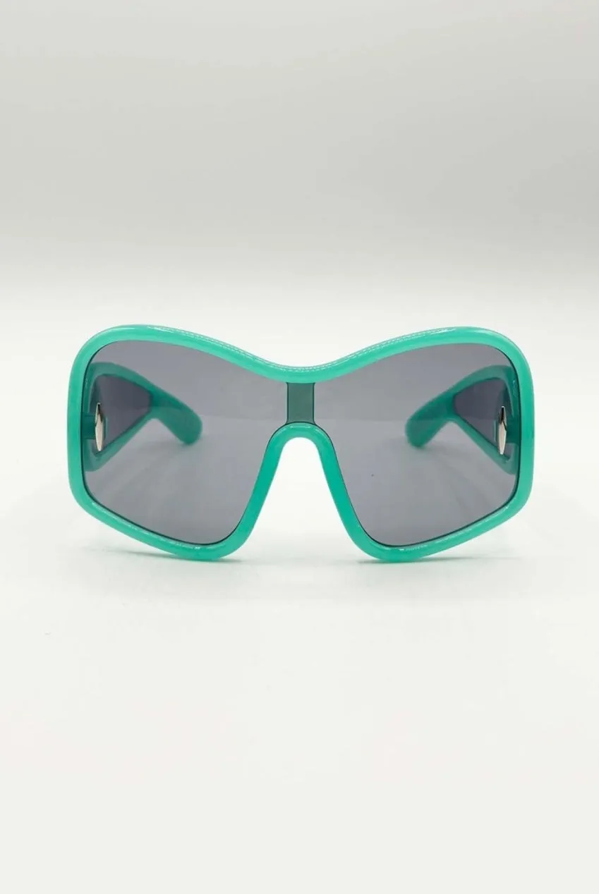 SVNX Square Oversized occhiali da sole aqua grey UV400