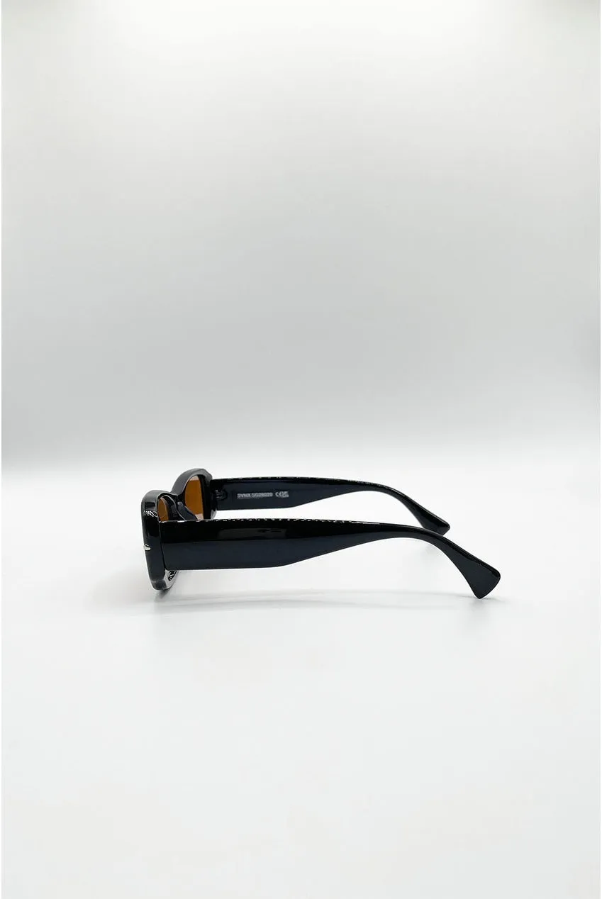 SVNX Bold Rectangle occhiali da sole marroni audaci