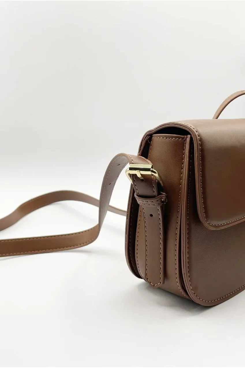 SVNX Rounded borsa cross body marrone 22 cm