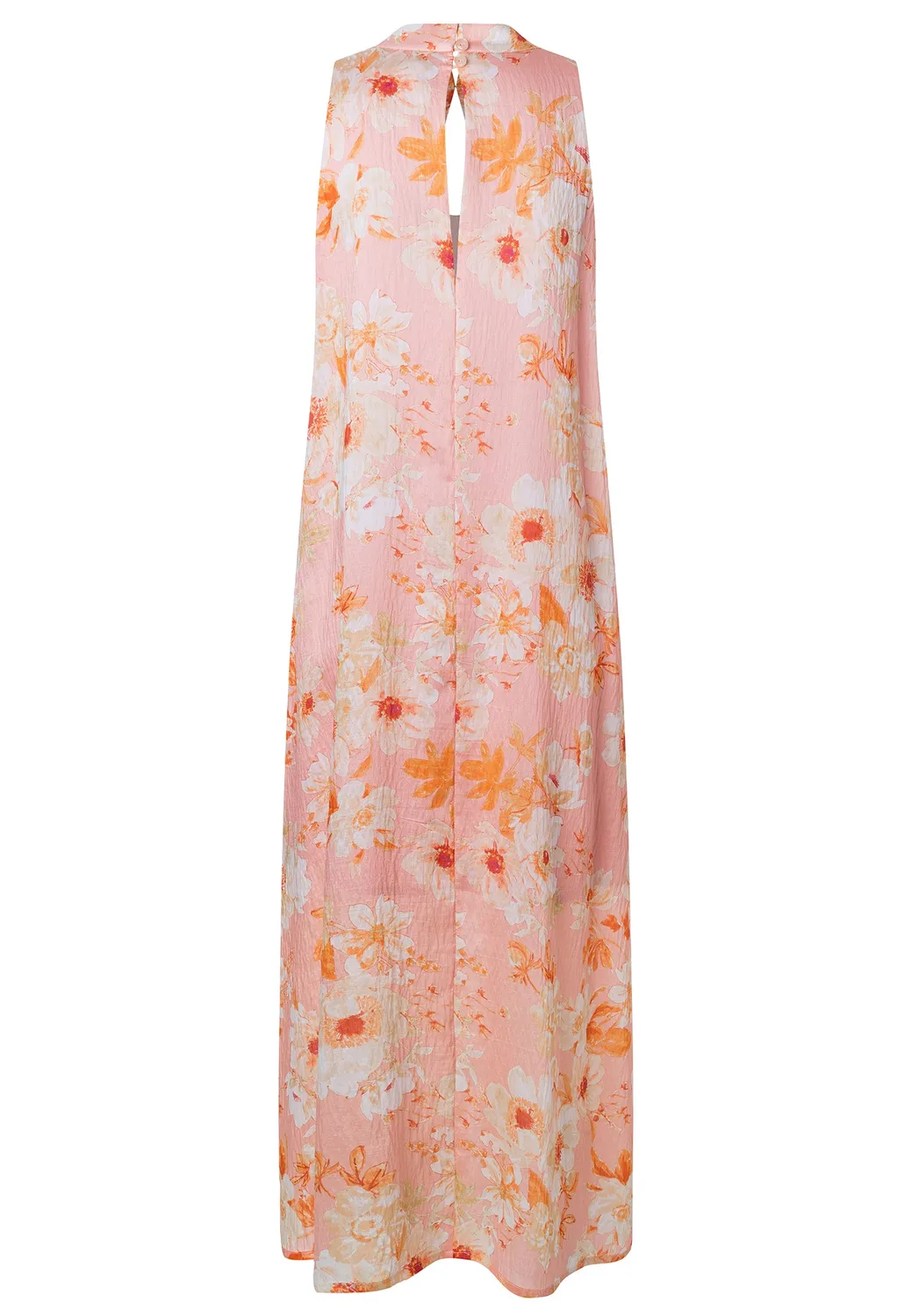 Ana Alcazar Dorenaa abito maxi floreale rosa scollo goccia
