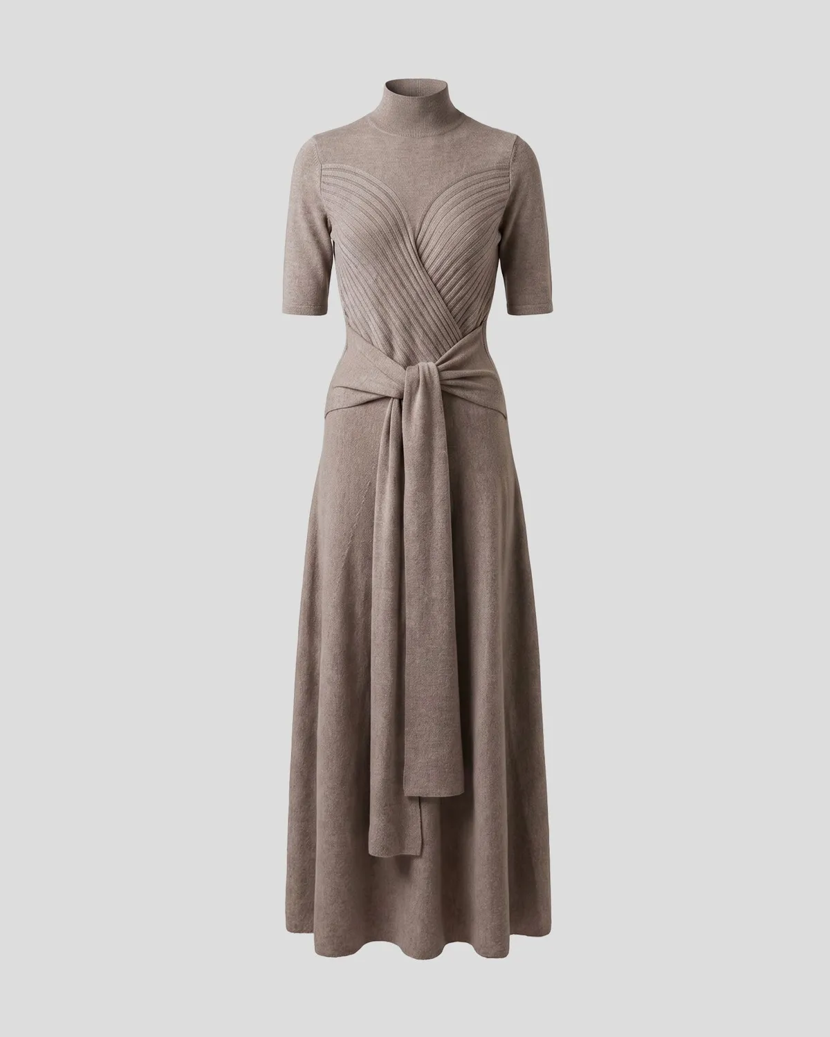 Violante Nessi Takashi abito maglia taupe merino