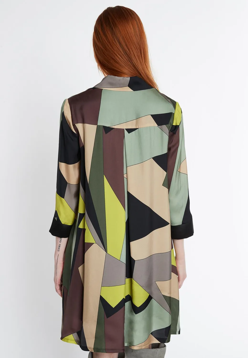 Ana Alcazar Sarisa camicia vestito fantasia verde