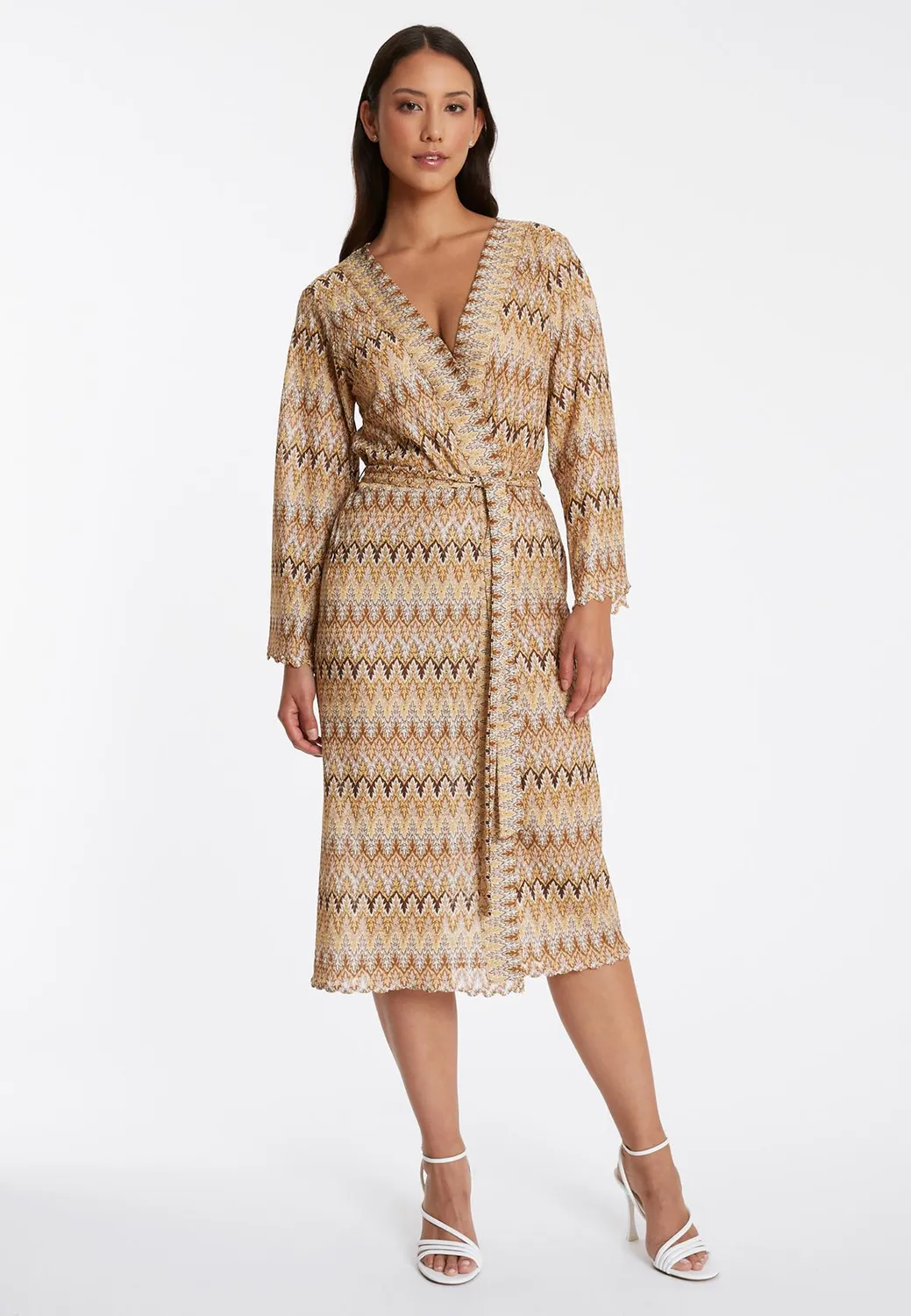 Ana Alcazar Pagoli kimono leggero marrone zigzag