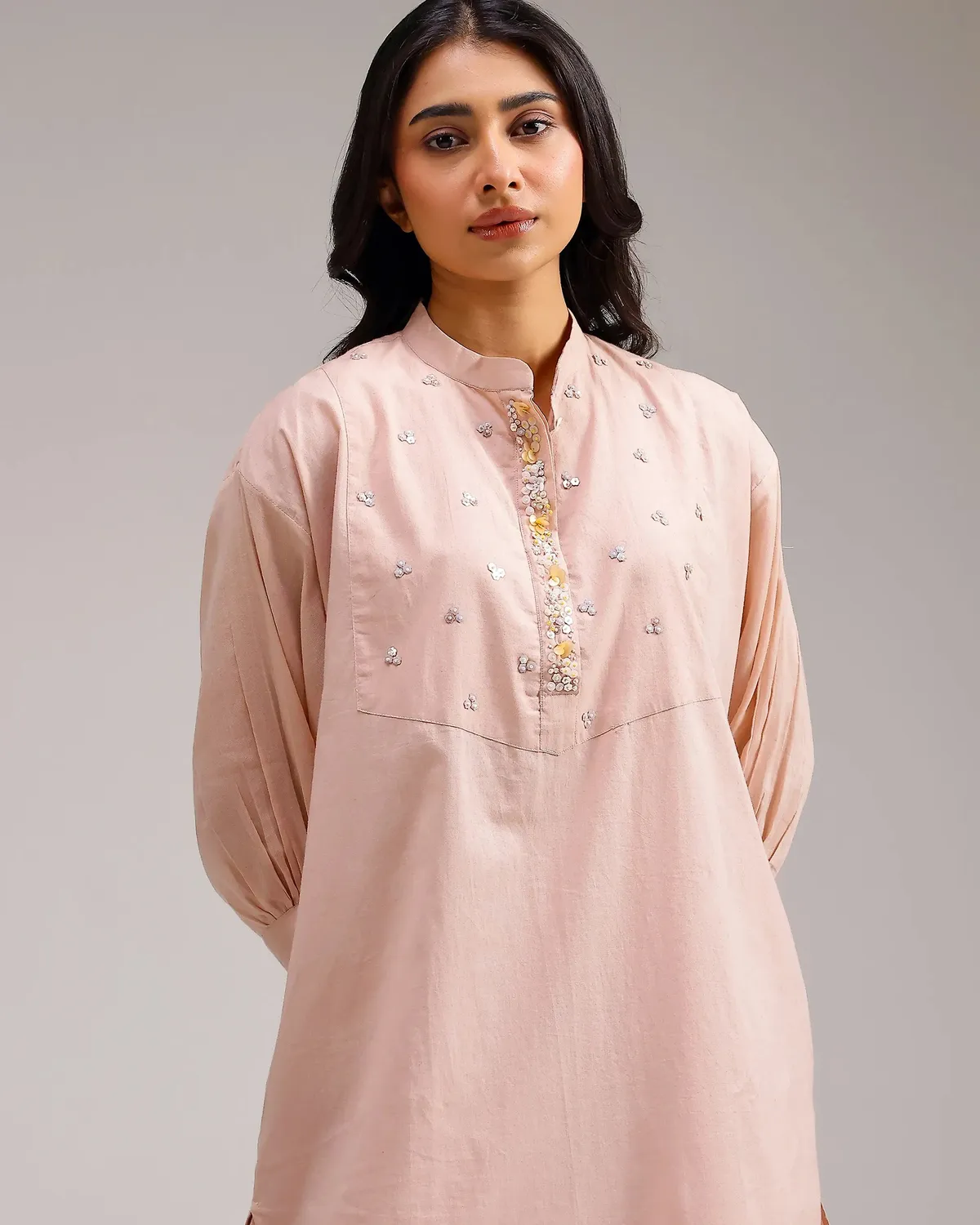 Our Dve Saanjh Grace kurta rosa flamingo cotone 3 pezzi