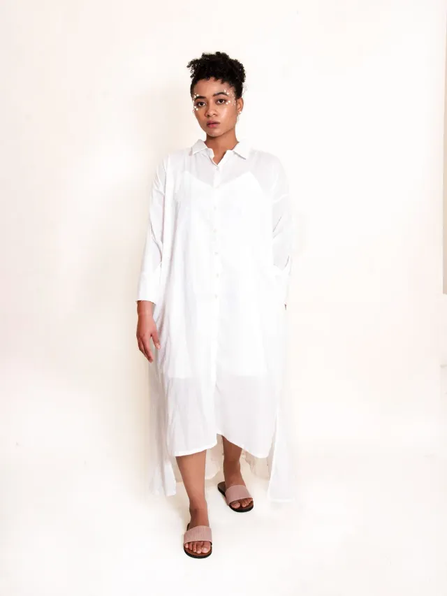 Our Dve Cordelia Poc abito camicia bianco mul cotone