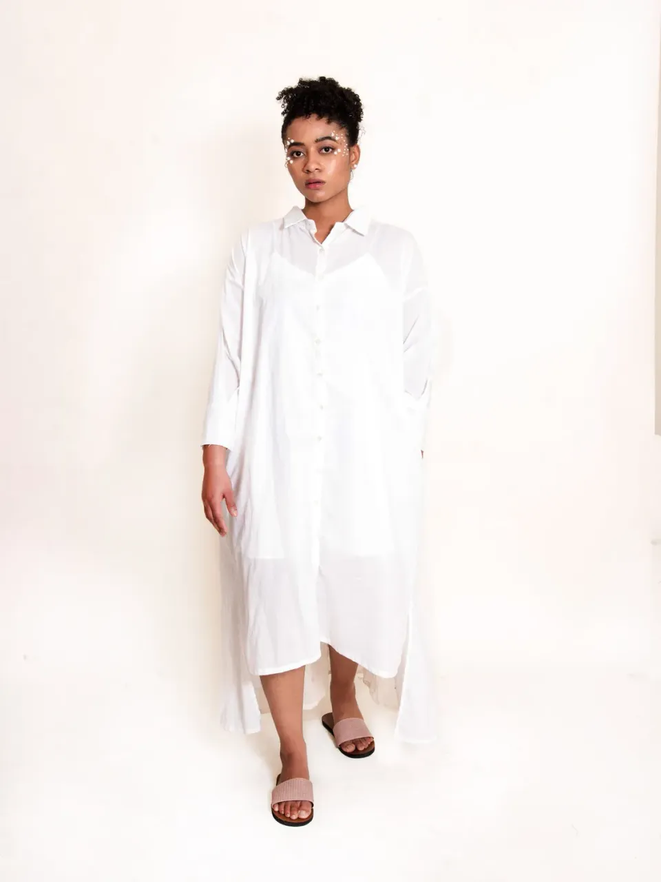 Our Dve Cordelia Poc abito camicia bianco mul cotone