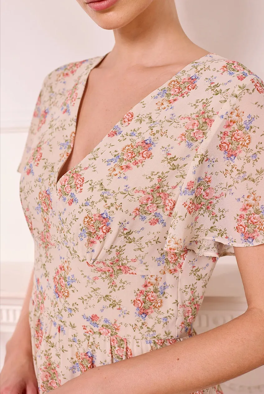 Angeleye Ditsy Floral abito maxi crema fantasia floreale