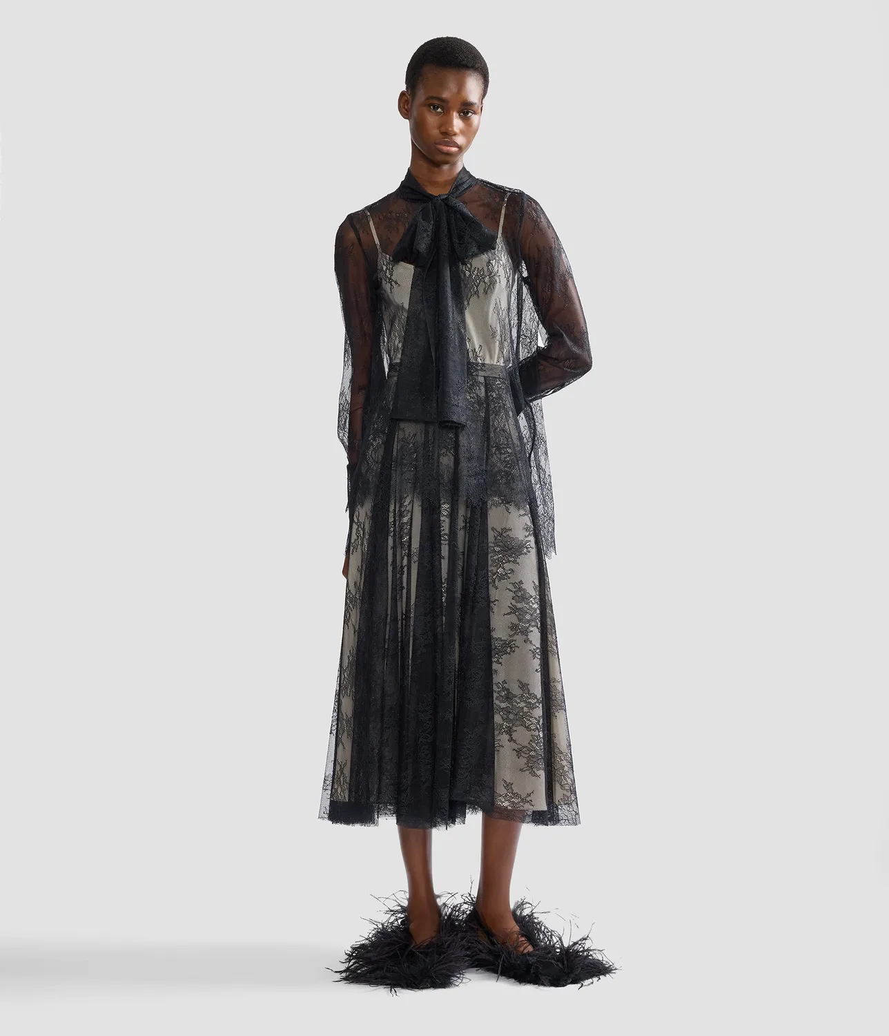 Erdem Floral Lace camicia pizzo collo fiocco