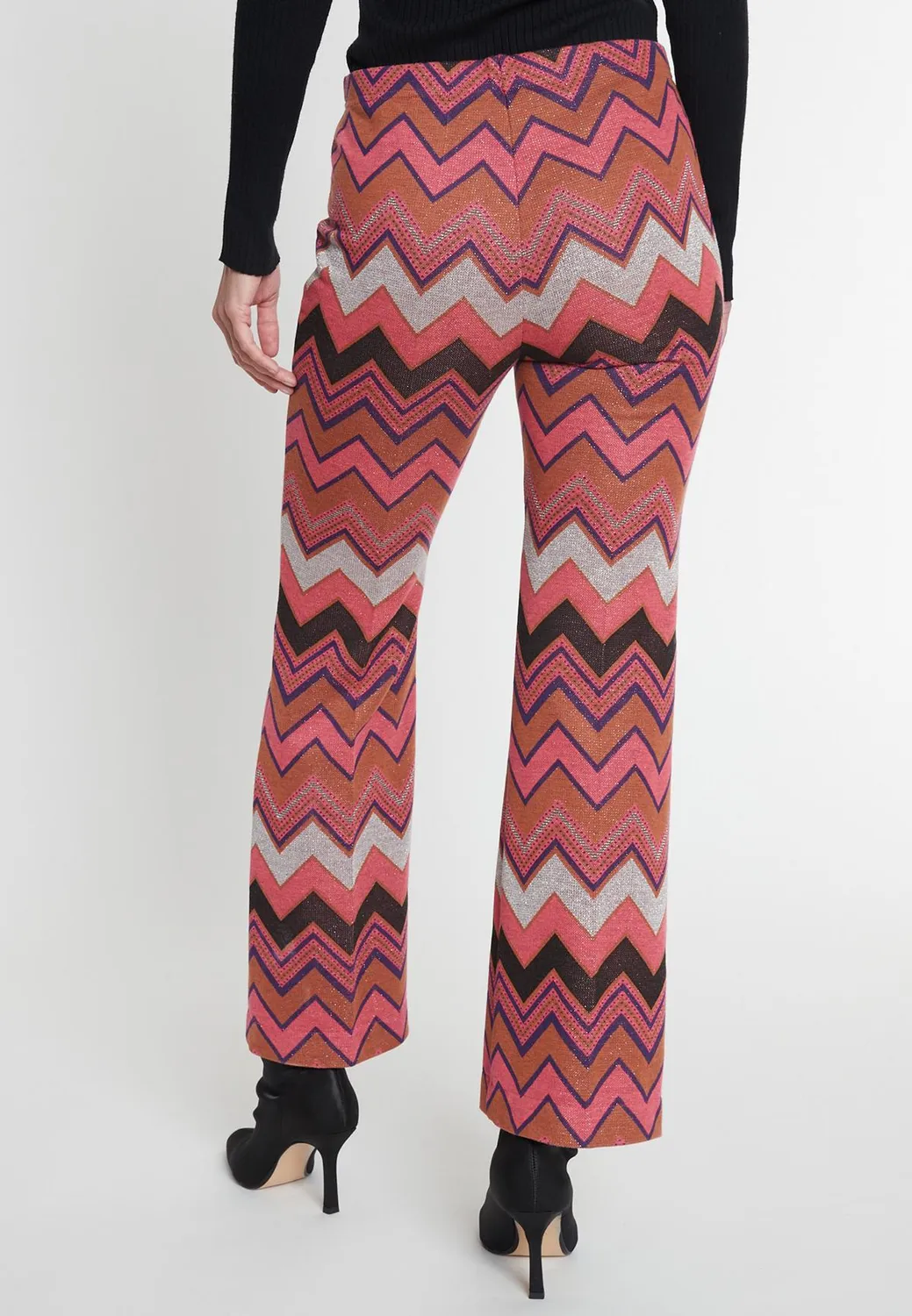 Ana Alcazar Miggy pantaloni cropped zigzag rosa