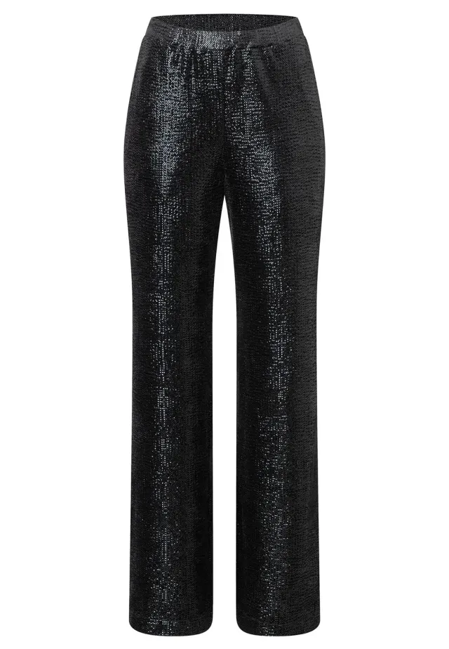 Ana Alcazar Tajane pantaloni velluto nero paillettes