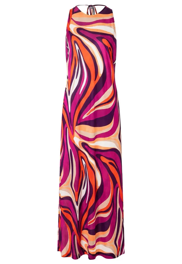 Ana Alcazar Prilea abito midi jersey fucsia fantasia
