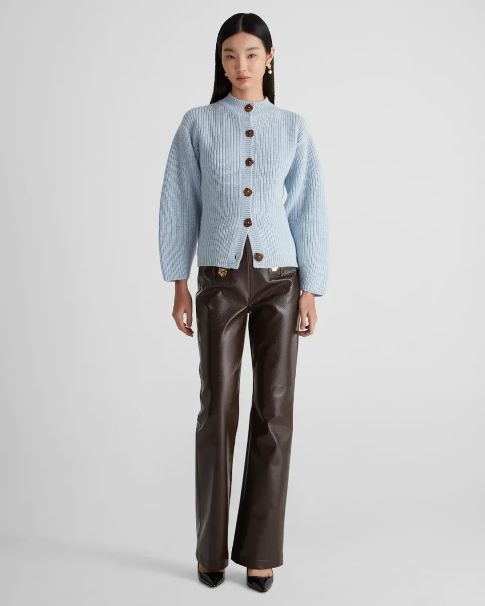 Violante Nessi Mario cardigan azzurro lana merino Cashwool
