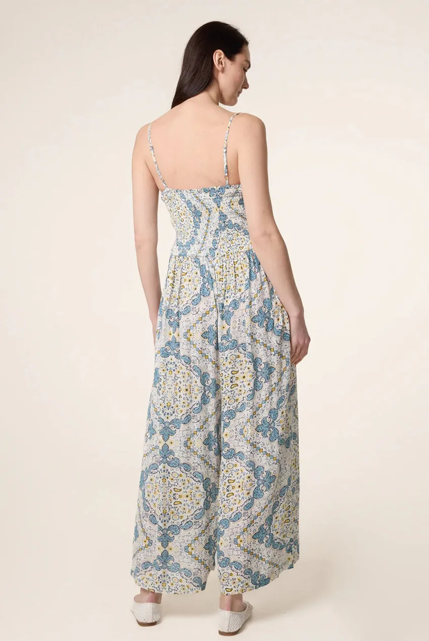 Blue Vanilla Shirred Drawstring tuta blu viscosa fascia
