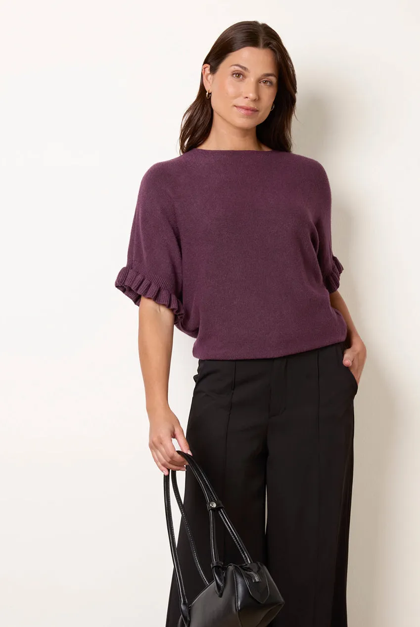 Blue Vanilla Batwing maglione viola viscosa