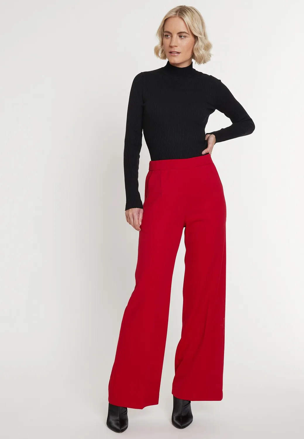 Ana Alcazar Megany pantaloni Marlene rossi larghi