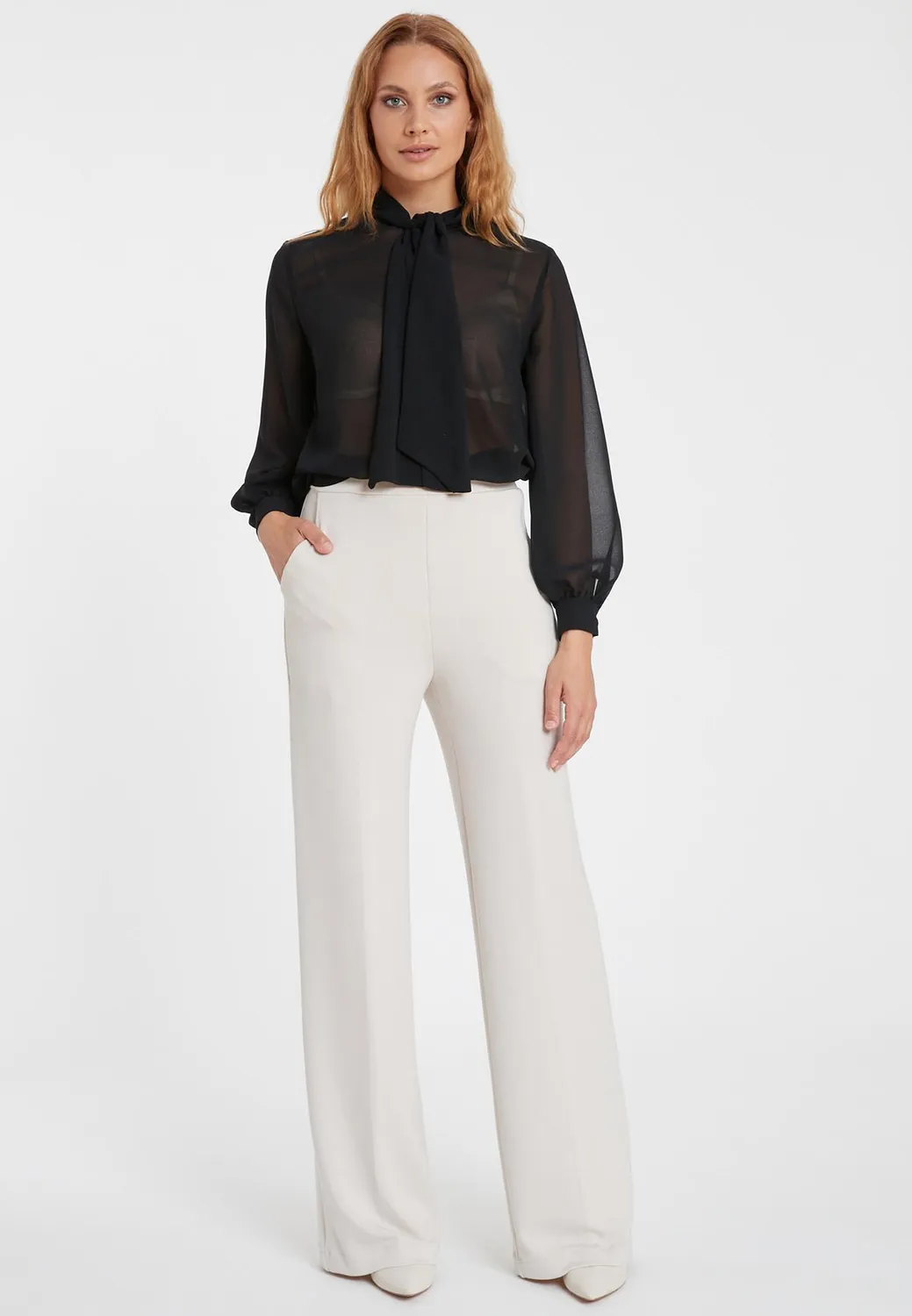 Ana Alcazar Sefoni pantaloni larghi jersey avorio