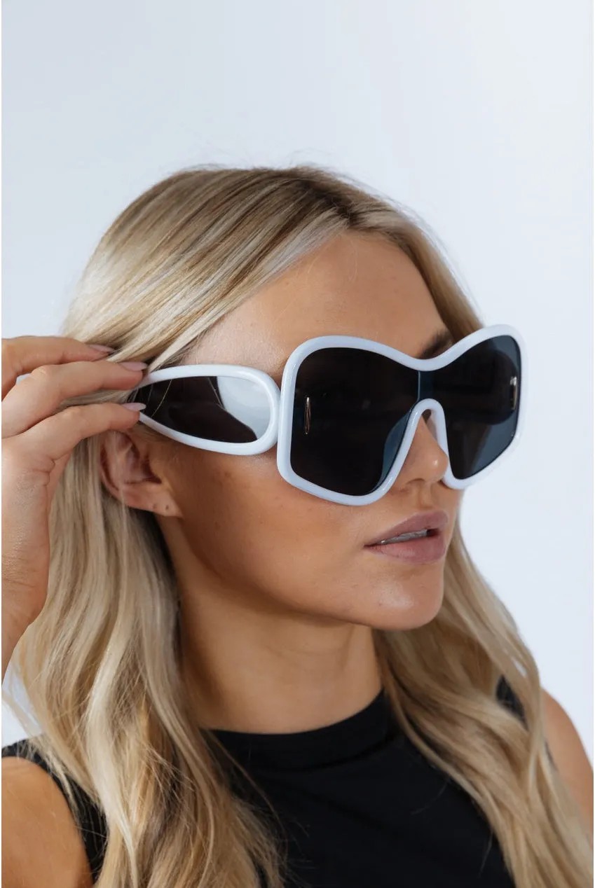 SVNX Square Oversized Mask occhiali da sole bianchi