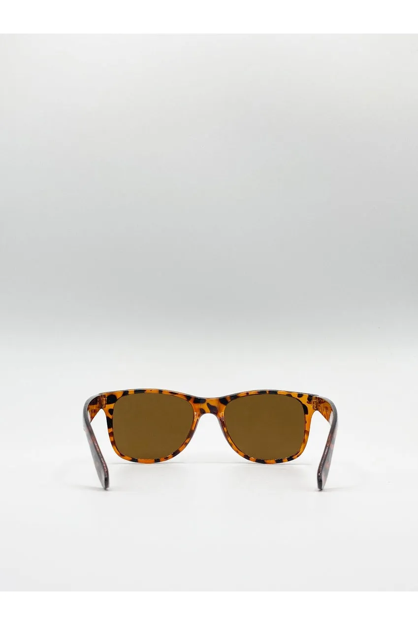 SVNX Wayfarer occhiali da sole tartarugati marroni