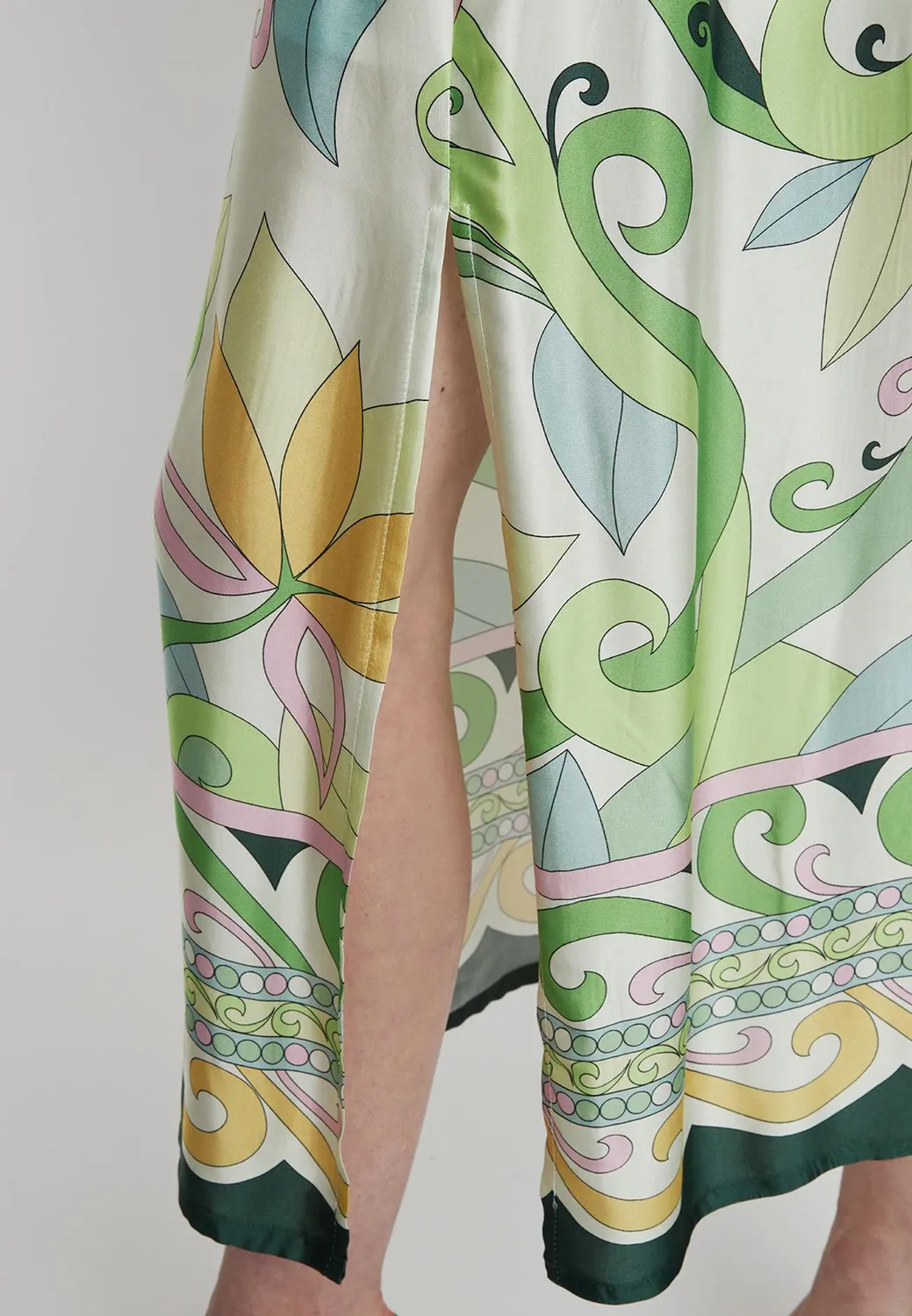 Ana Alcazar Pecasa abito maxi raso menta fiori
