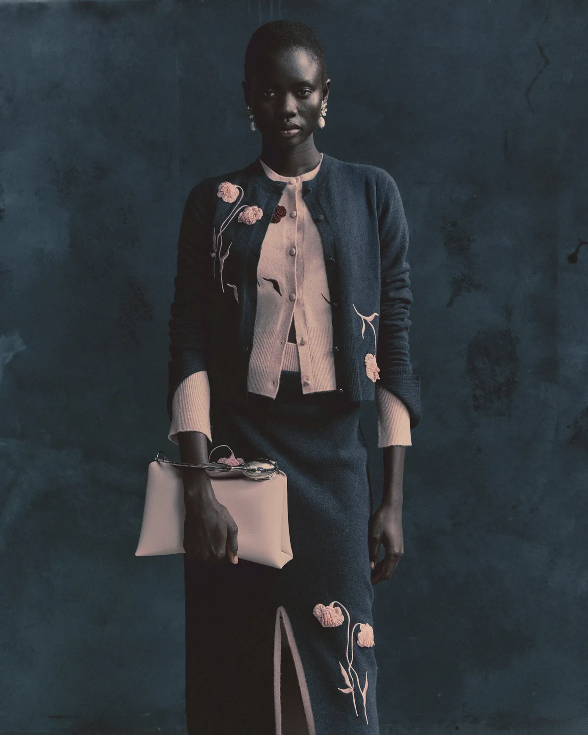 Erdem Embroidered Fitted cardigan rosa ricamo