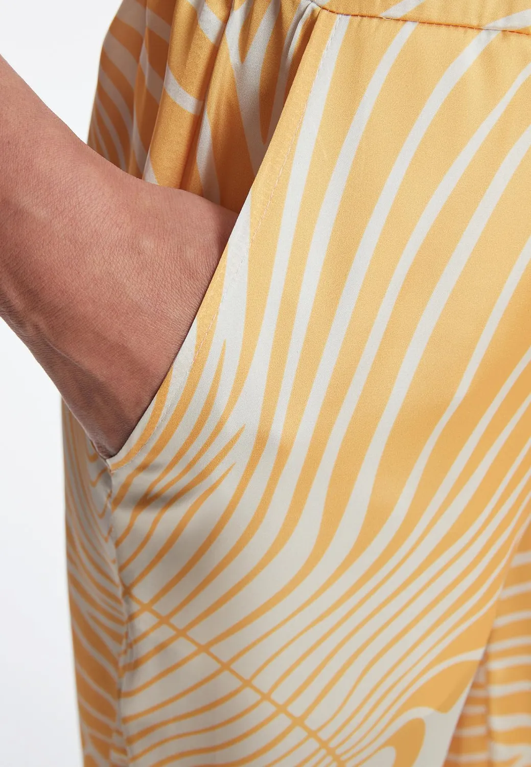 Ana Alcazar Zeani pantaloni larghi raso foglie