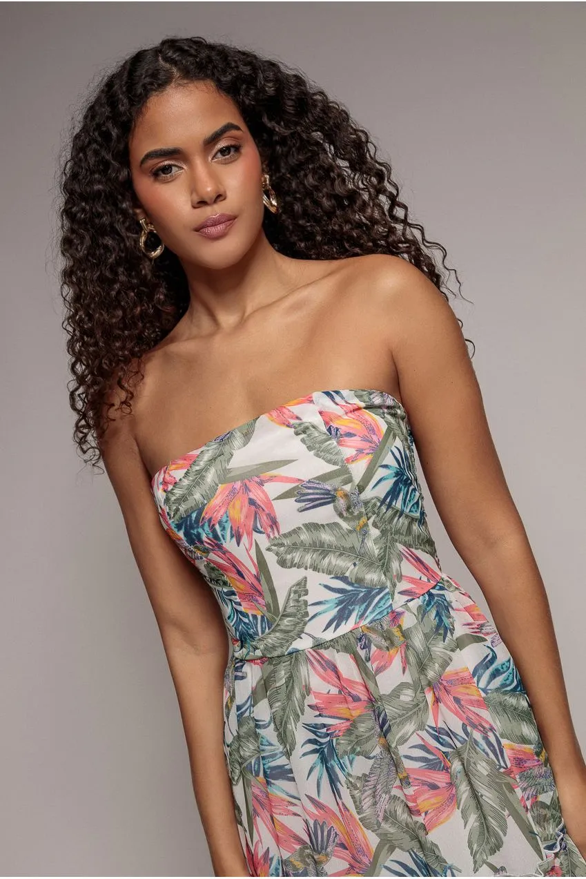 Goddiva DR3562 abito maxi jungle print fascia taglia 10
