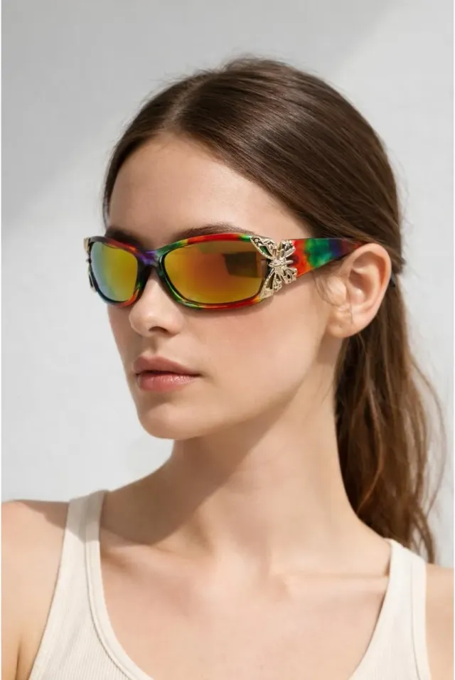 Goddiva SVNX Vintage Wrap Butterfly occhiali multi