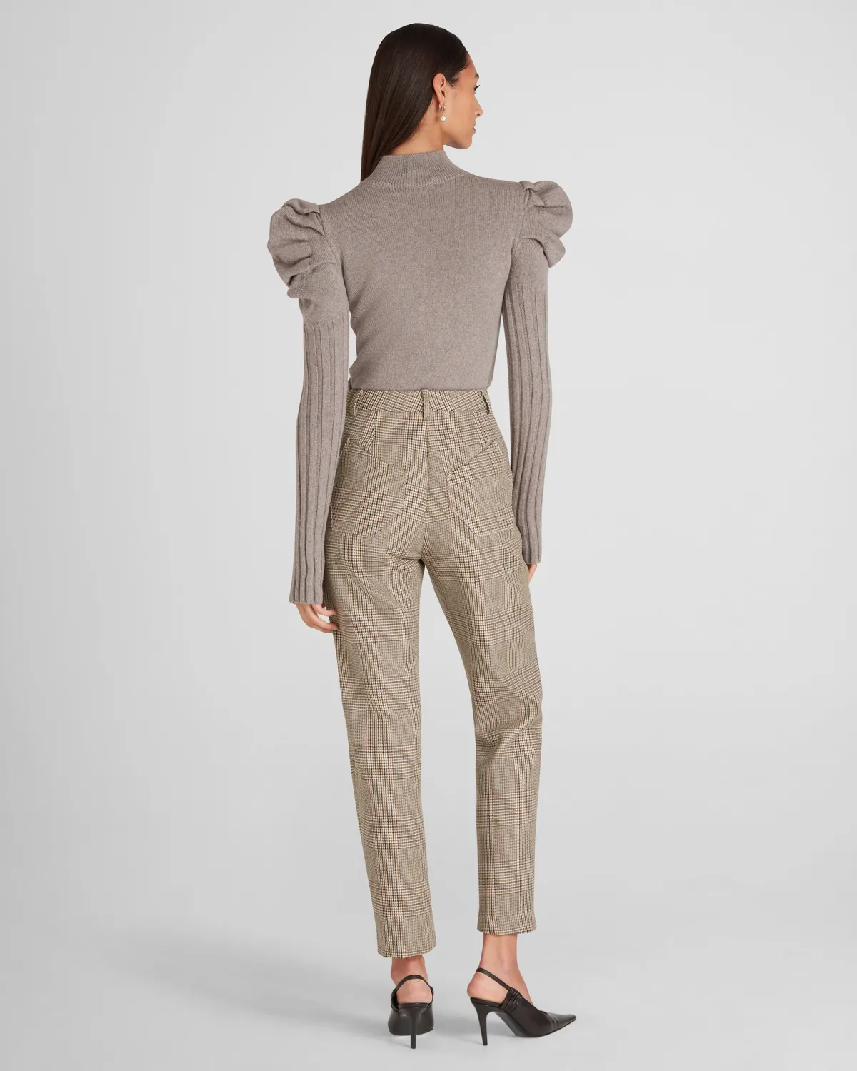 Violante Nessi New York pantaloni pied-de-poule lana