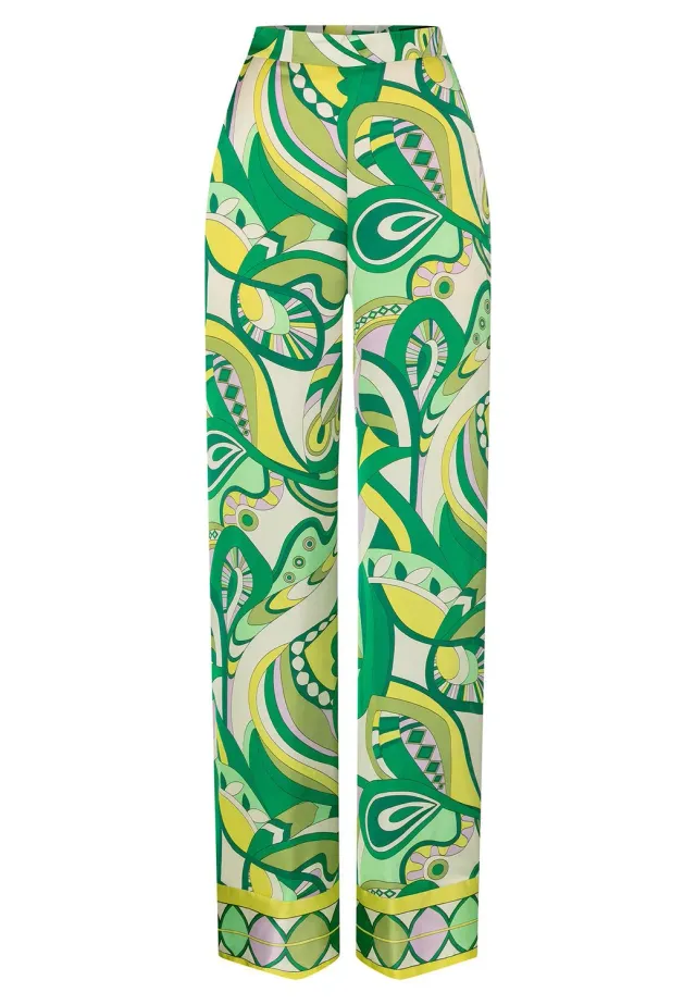 Ana Alcazar Lewona pantaloni palazzo satin fantasia
