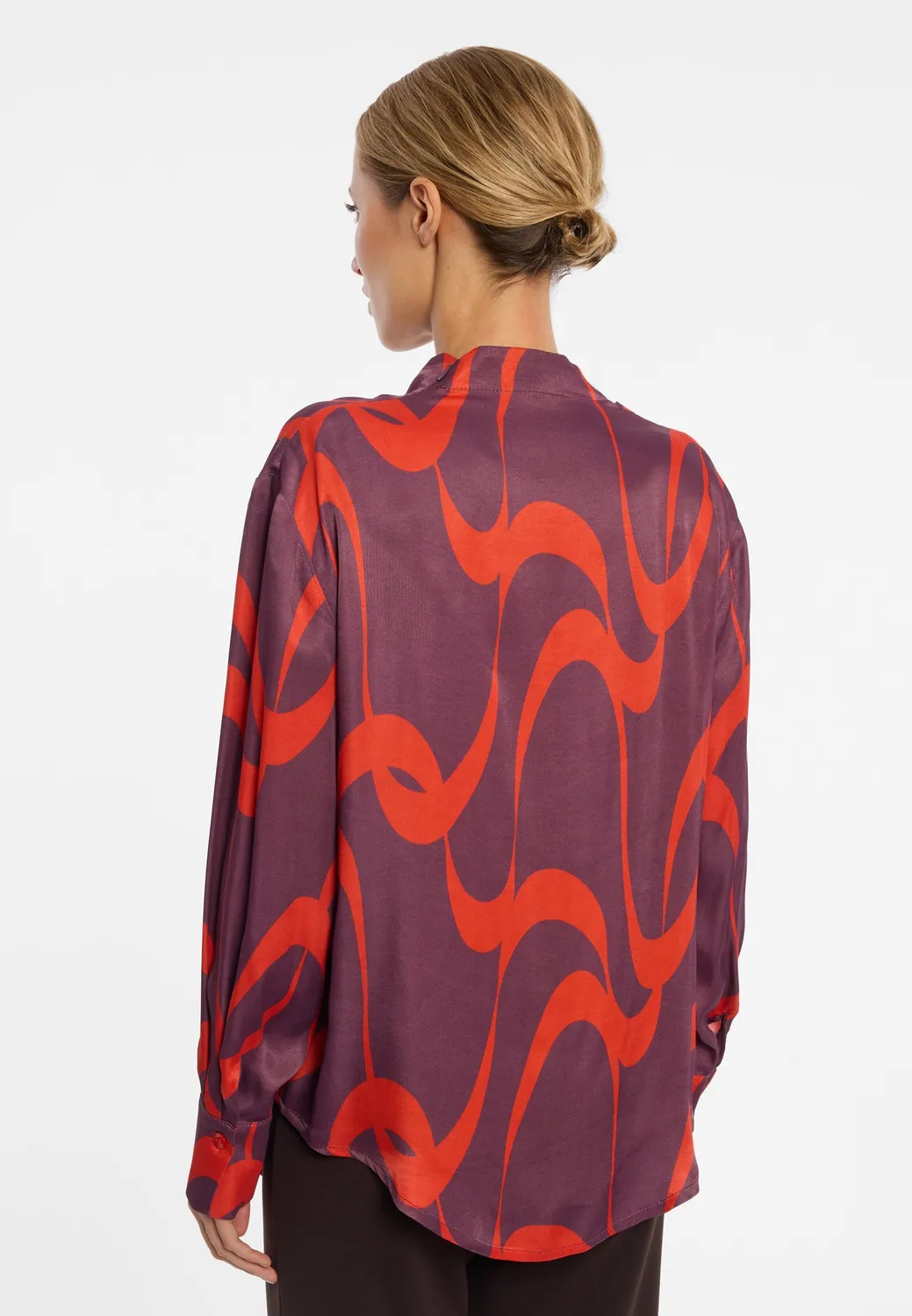 Ana Alcazar Elbonis blusa scollo drappeggiato fantasia onde