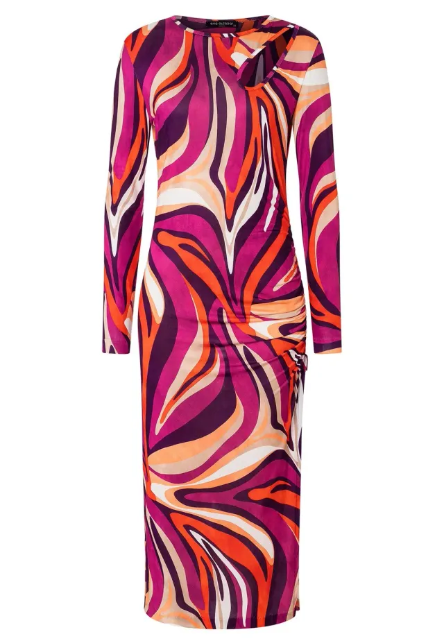 Ana Alcazar Priely tubino midi cut-out stampa