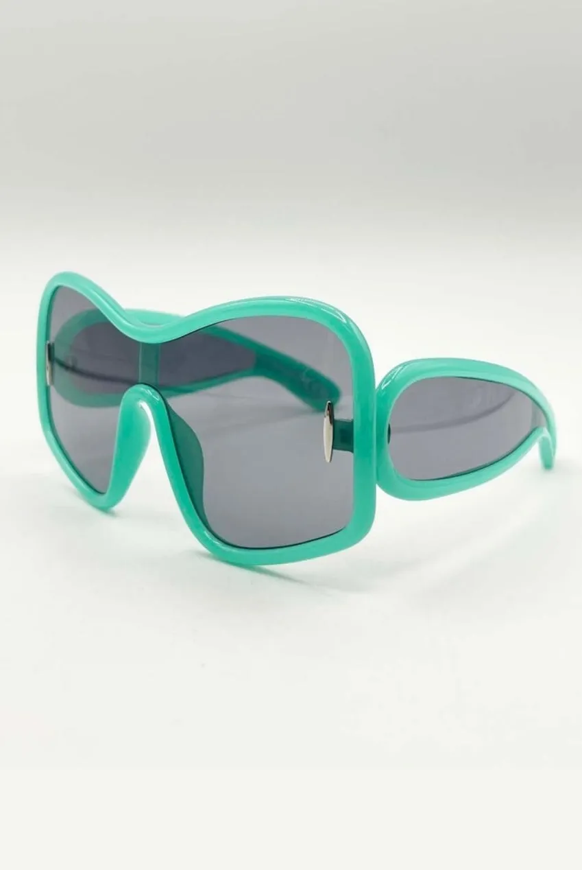 SVNX Square Oversized occhiali da sole aqua grey UV400