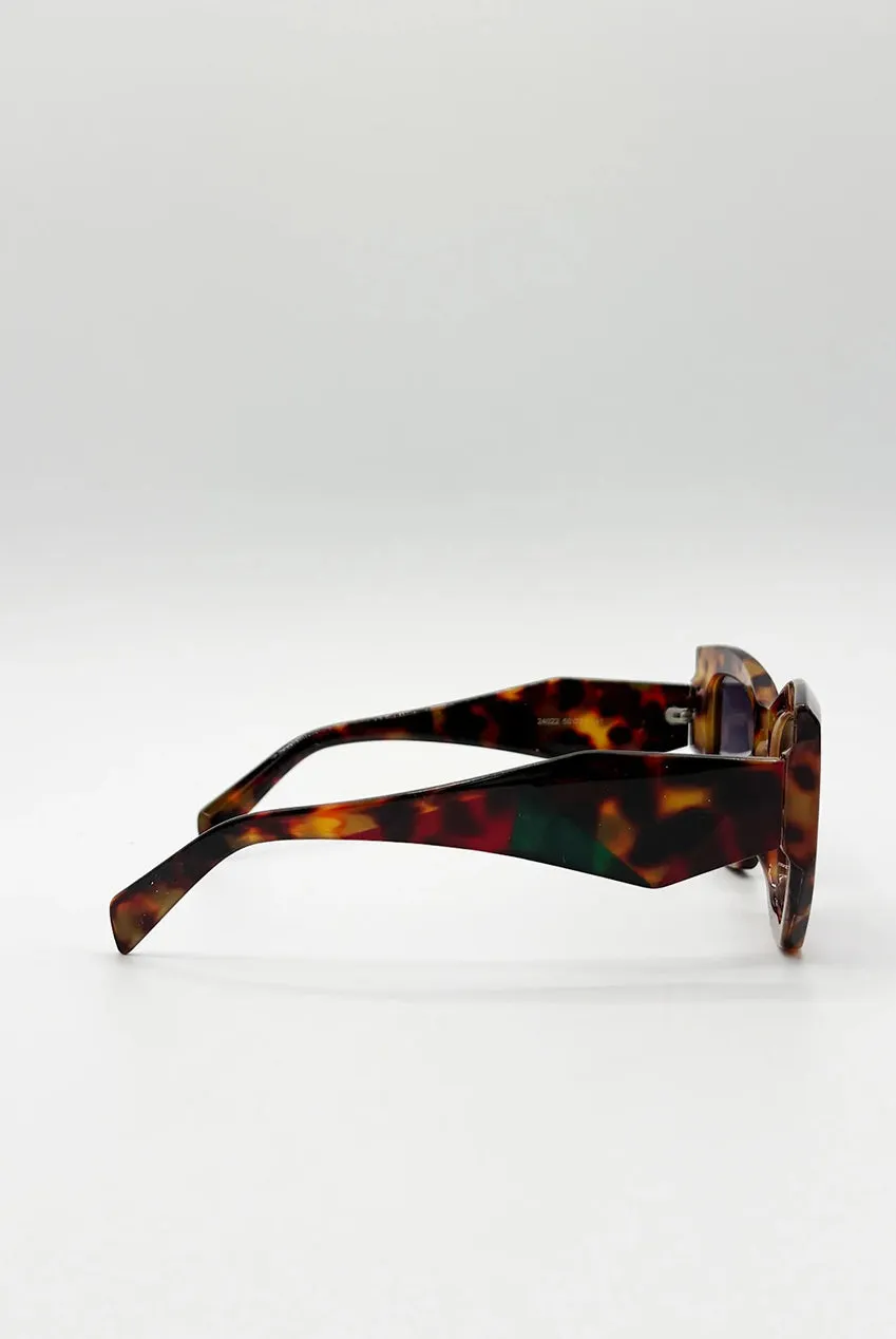 SVNX Square Cat-Eye occhiali da sole tartarugato UV400