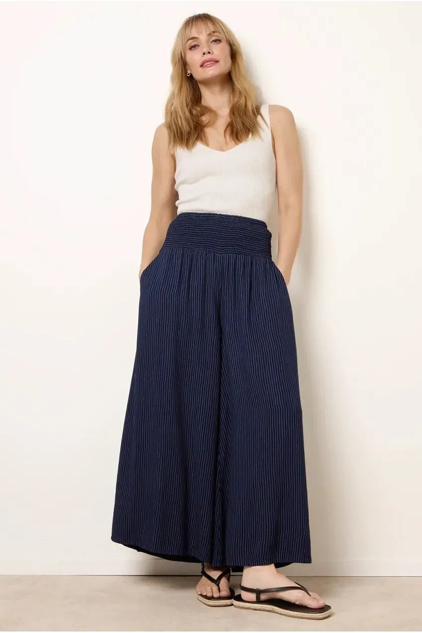 Blue Vanilla Wide Leg pantaloni navy L/XL gamba ampia