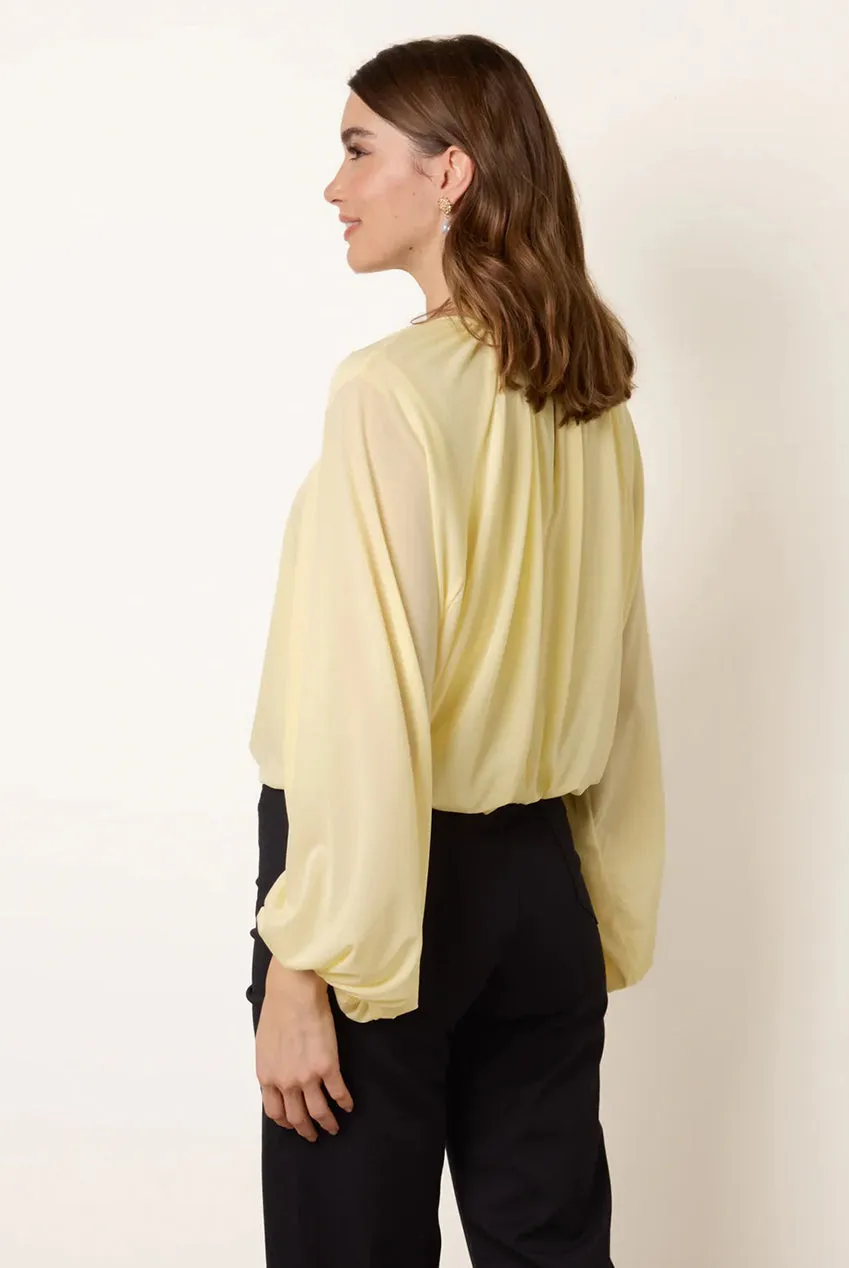 Blue Vanilla Batwing Puffball blusa limone taglia unica