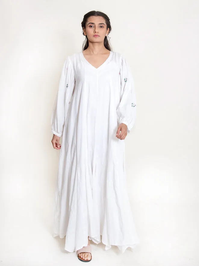Our Dve Seeho abito maxi bianco cotone ricamato