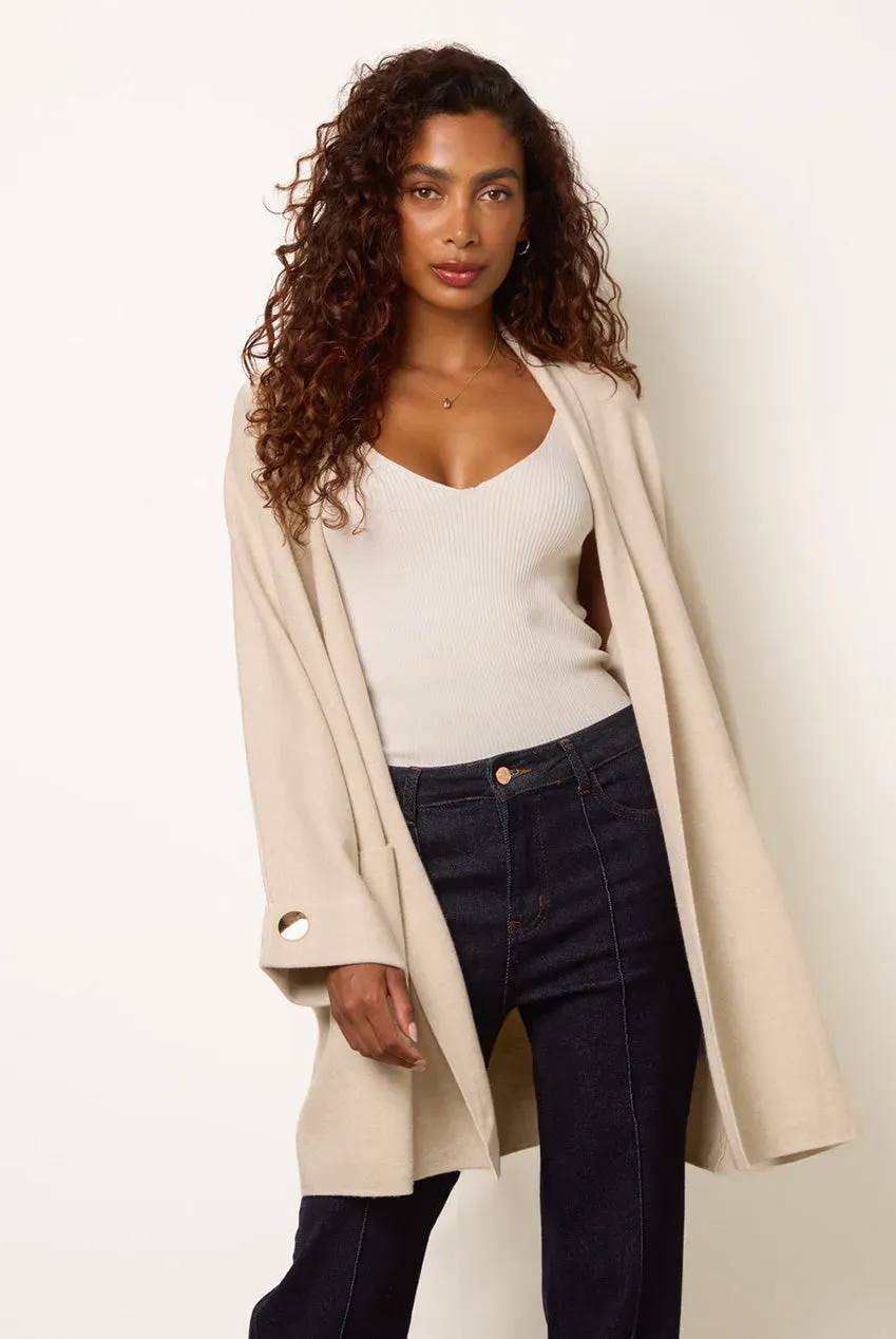 Blue Vanilla Heavy Knit cardigan beige chunky unita