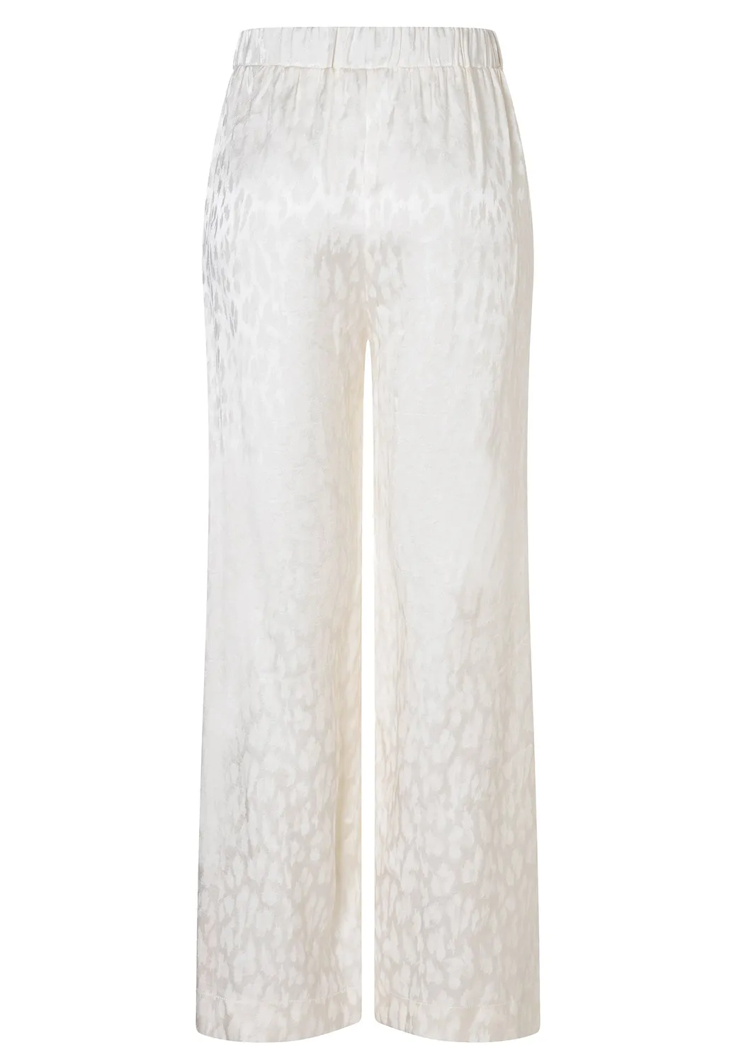Ana Alcazar Dogla pantaloni satin bianchi animalier