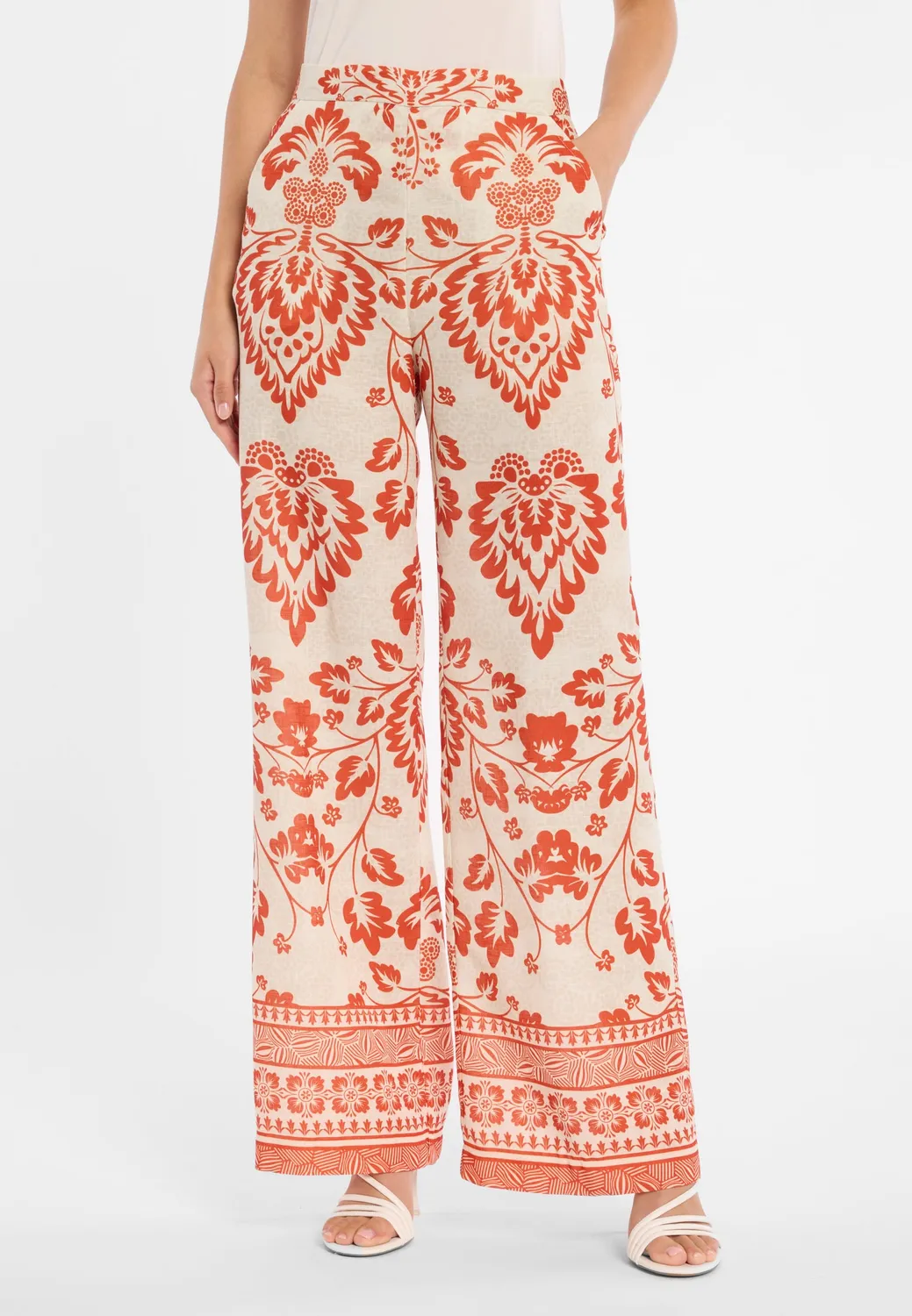 Ana Alcazar Dorexon pantaloni larghi fantasia arancio