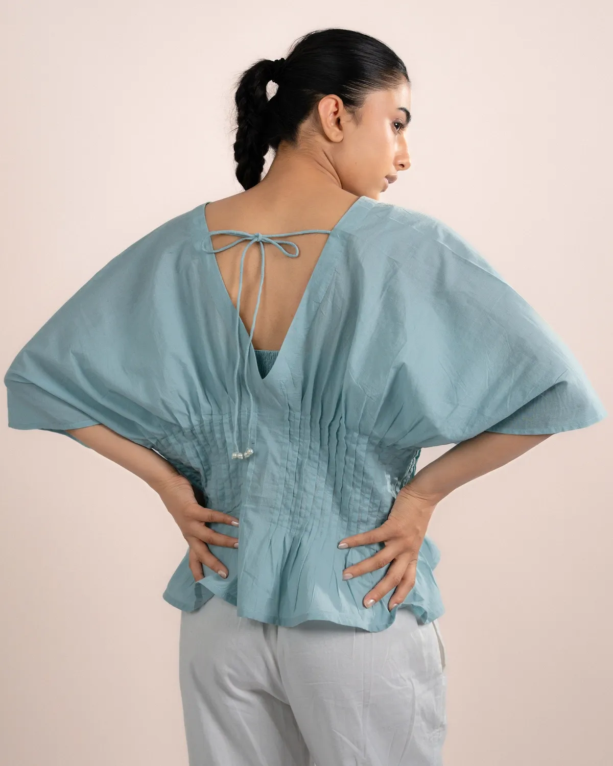 Our Dve Eira Tube Top top donna blu mare 2 pezzi cotone