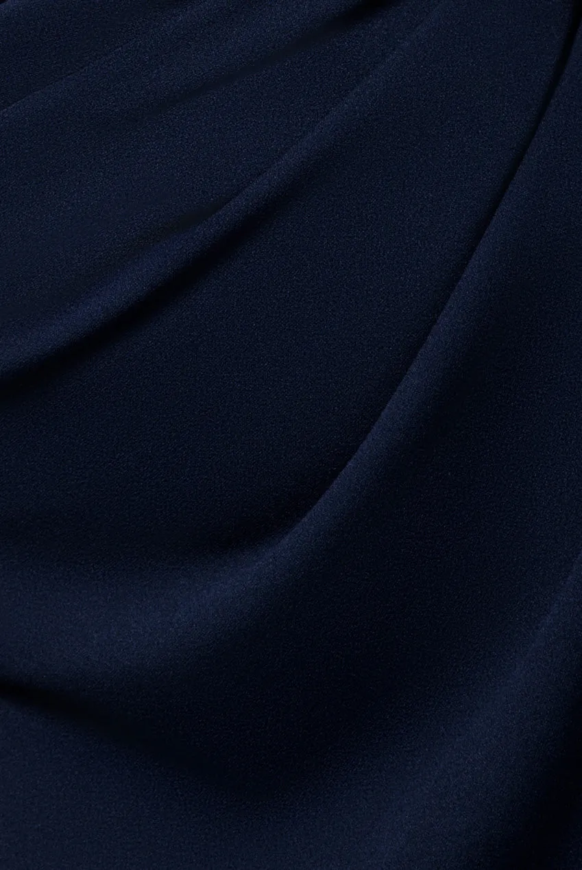 Goddiva One Shoulder abito maxi navy monospalla