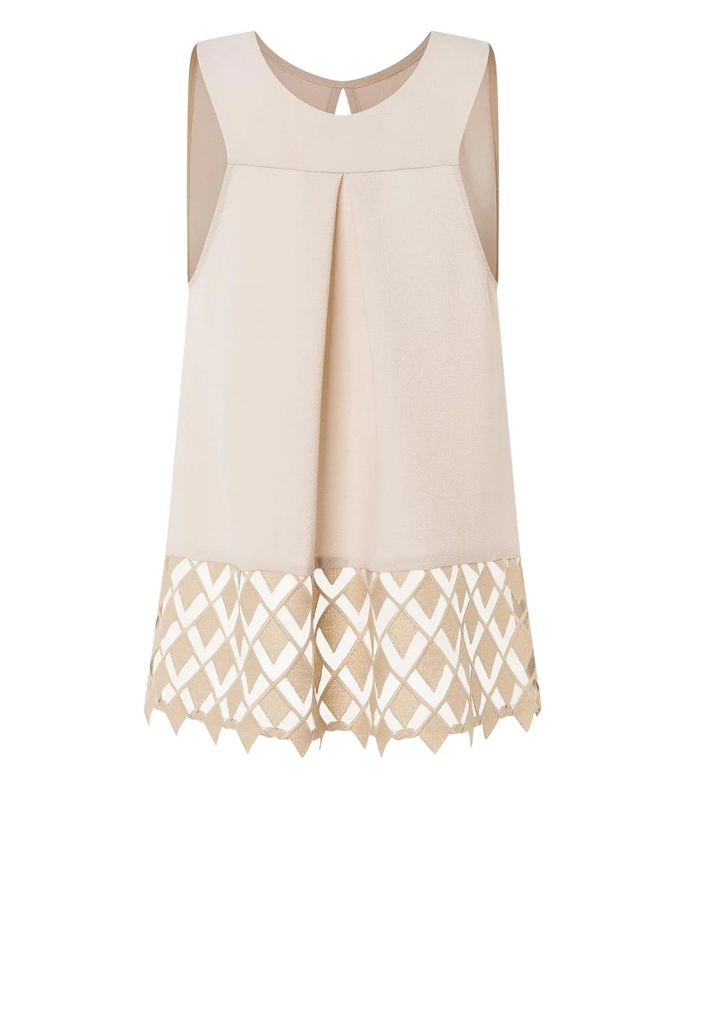 Ana Alcazar Lacara Top Misto Pizzo Beige