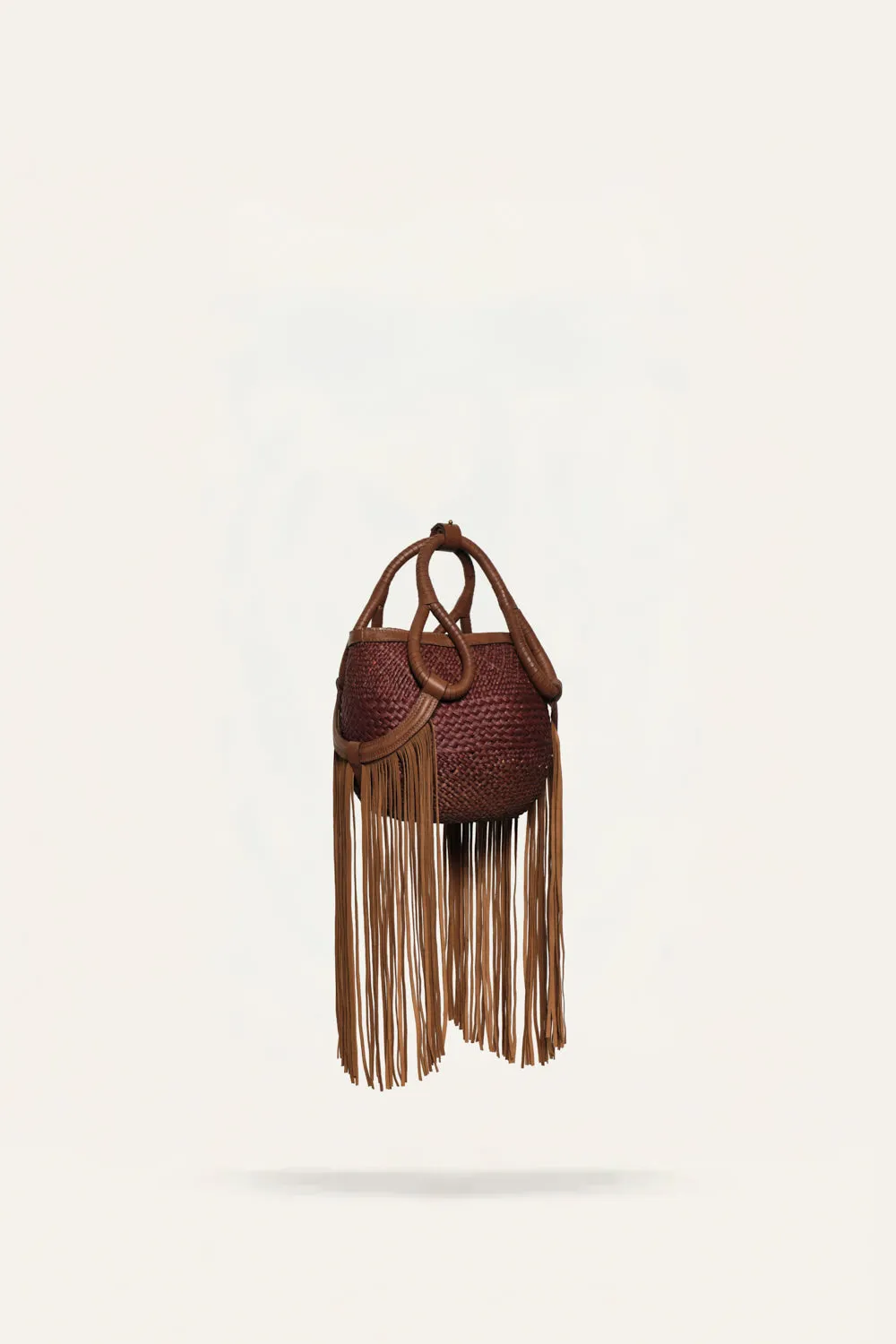 Johanna Ortiz Soul Of The River borsa tote mini paglia vino
